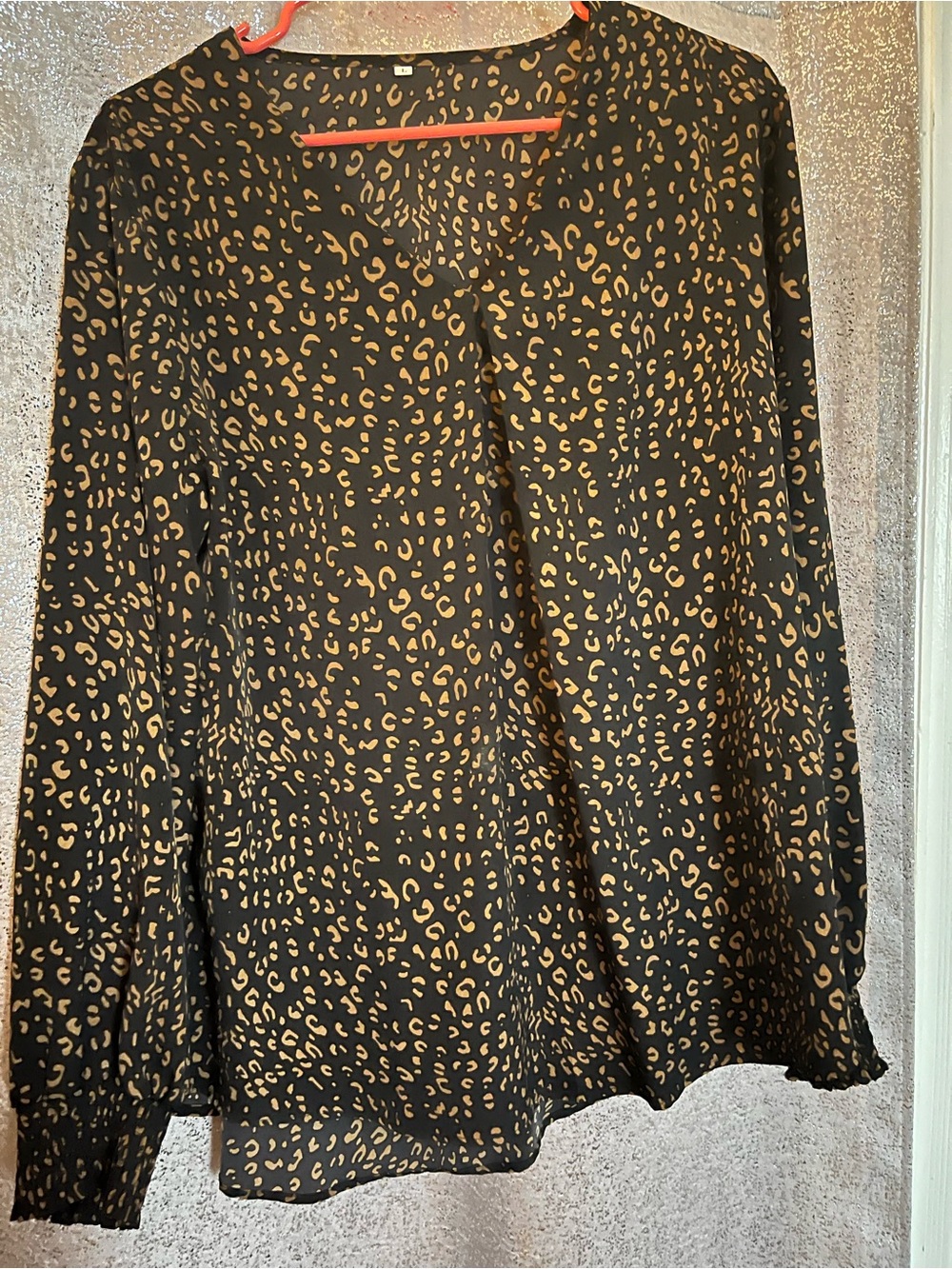 Women’s Black and Brown Leopard Print Shirt